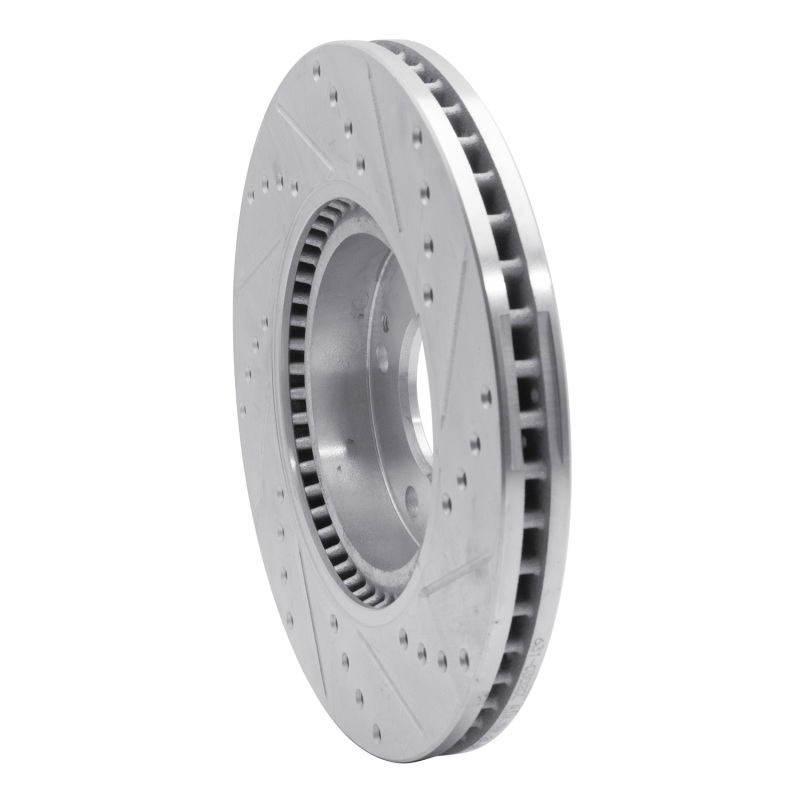 Hyundai Veloster Brake Rotor (1) - Front Left - R1 Concepts - Drilled & Slotted - Silver - `05-`24